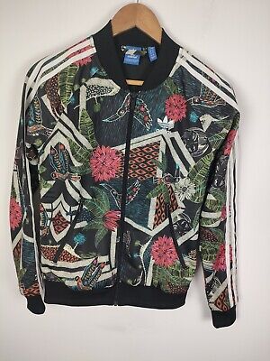 Women's Adidas Originals Floral Bird Track Top Jacket Size 8 38 Chest • 54.02€