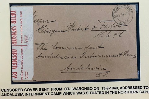 1940 Otjiwarongo South West Africa Censored Cover To Andalusia Interment Camp Cover