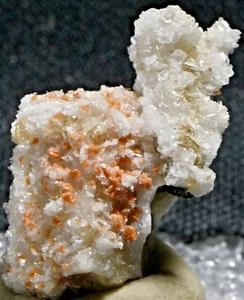 MSH RHODOCHROSITE, PYROCHLORE, MICA ON ALBITE! 2 X 1.5 X 2 CM, CANADA #50 1989 - Picture 1 of 3