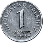 Geplantes Königreich Polen - Królestwo Polskie - 1 Pfennig Fenig 1918 - Eisen