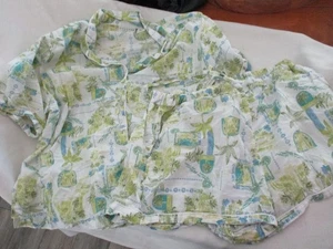 pajamas shirt shorts set organic cotton st barths calypso green tropical sage l - Picture 1 of 3