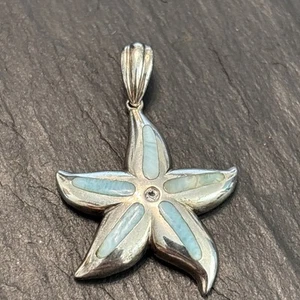 Marahlago Larimar Sterling Silver Pendant Starfish Statement Xx - Picture 1 of 13