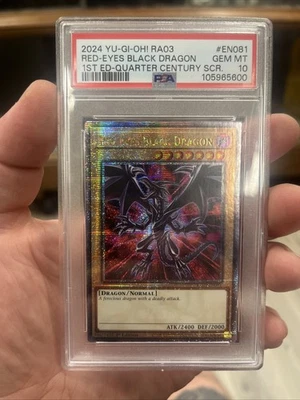 2024 Yu-Gi-Oh! Red-Eyes Black Dragon RA03-EN081 Quarter Century Rare PSA 10 QCR - Image 1 of 4