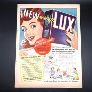 Lux Laundry Detergent Magazine Advertisement 1940s Vintage Original Midcentury - Picture 1 of 6