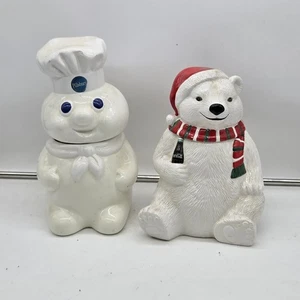 Barattoli per biscotti Pillsbury Dough Boy 1988 Coca Cola Bear 1996 - Foto 1 di 9