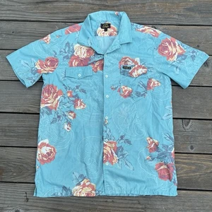 Billabong x Wrangler camicia con bottoni uomo grande blu hawaiano floreale estate - Foto 1 di 7