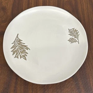 Bee & Willow Autumn Leaf 10" Dinner Plate Beige & Brown Stoneware - Picture 1 of 3