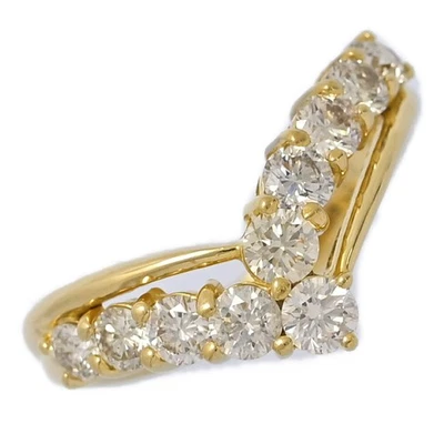1.03 克拉 V 形钻石戒指,18K 黄金,750-3.7 克,完美用于礼品... — 第 1/4 张图片