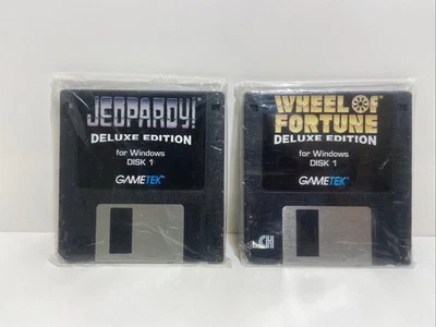 Lot Jeopardy & Wheel of Fortune Deluxe Edition 1994 PC GameTek 3.5 Flop Disc 1-2 - Image 1 of 4