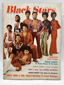 Black Stars Magazine Jan. 1976- Earth Wind & Fire Cover- Rare R&B Soul - Picture 1 of 10