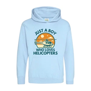 Just A Boy Who Loves Helicopters Hoodie Tee – Aviation Gift for Kids - Picture 1 of 7