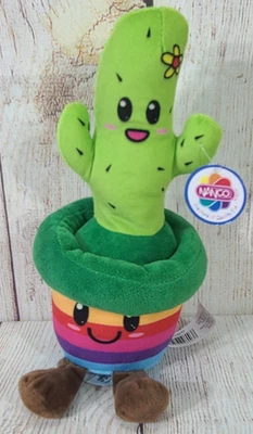 Nanco Plush Cactus Stuffed Animal Toy Green Rainbow 7.5" New - Image 1 of 4