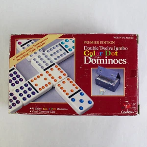 Vintage Dominoes by Cardinal 91 Piece Complete Set Colored Double Twelve Jumbo - Picture 1 of 5