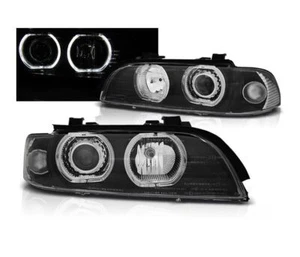 faros para BMW E39 1995 1996 1997-2003 ojos de ángel LED H7 H7 negro LHD RHD - Imagen 1 de 3