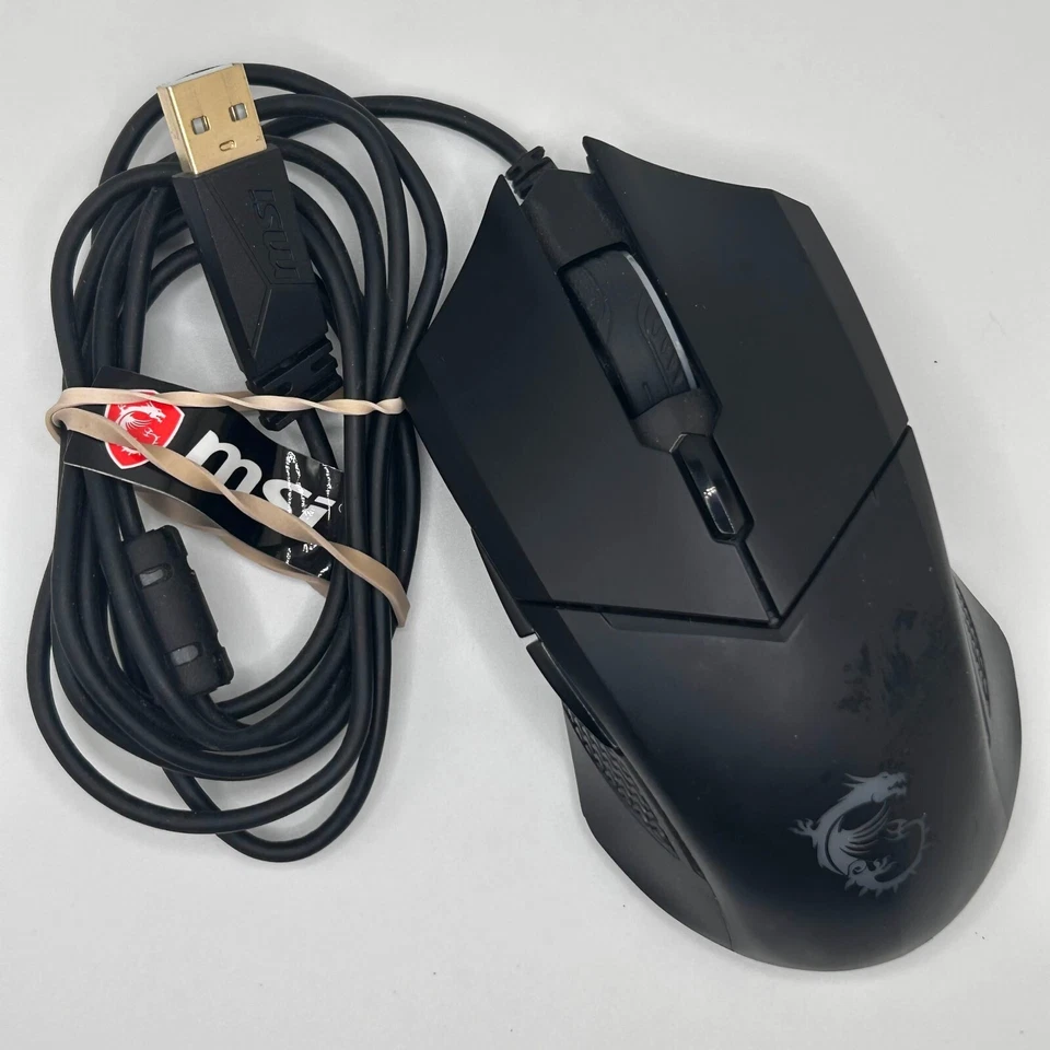 MSI Gaming Mouse Clutch GM08 4200 DPI Optical Wired with Red LED Tested- WORKS - Image 1 of 4