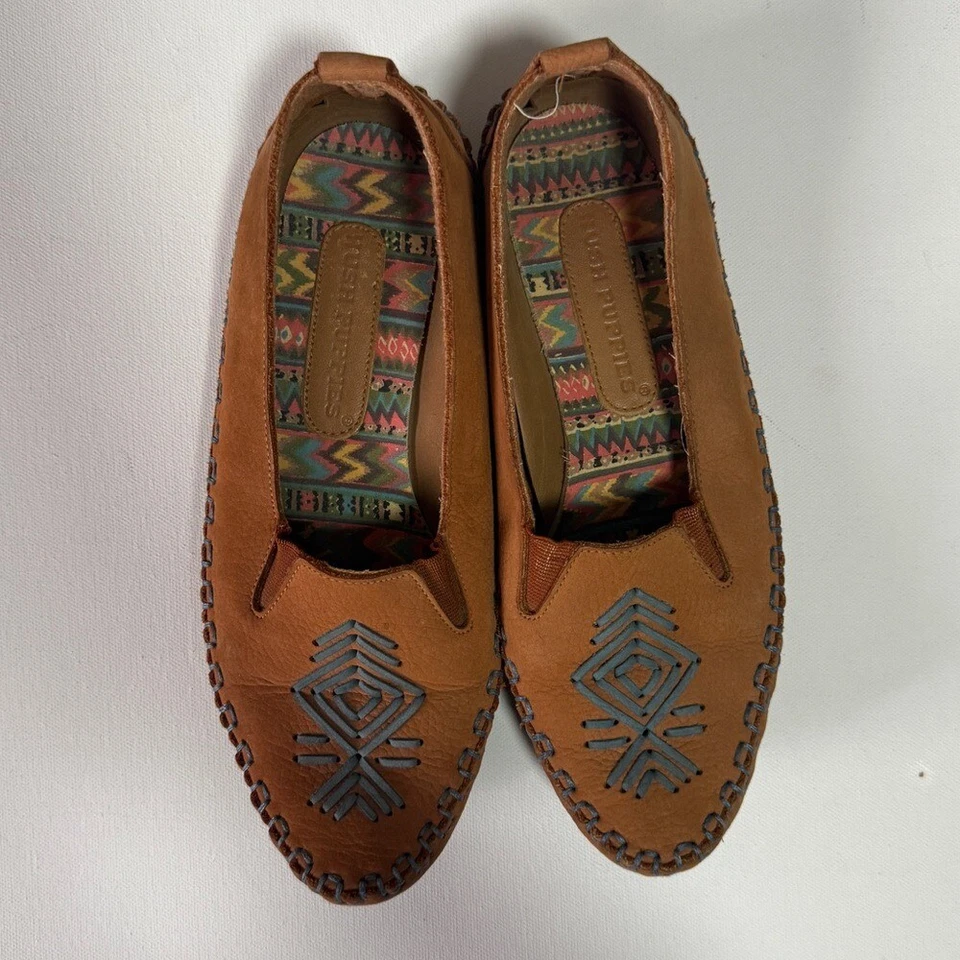 Hush Puppies Brown Moccasin Suede Slip-On Shoes - Image 1 of 3