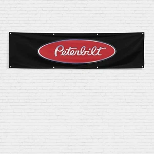 For Peterbilt Trucks Enthusiast 2x8 ft Banner Semi Truck Trucker Garage Flag - Picture 1 of 1