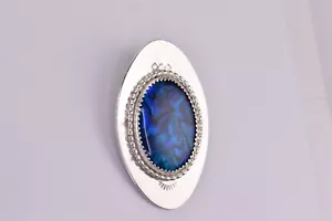 Colgante Nativo Americano Plata de Ley 45mm x 27mm Azul Paua Shell Ovalado 11g 925 - Imagen 1 de 6