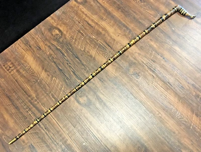 Antiguo bastón de bota apilado con mango en forma de L 36" Foto 1 de 4