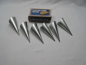 6 vintage Fox Run Craftsmen tinplate cream horn tins boxed - Picture 1 of 3