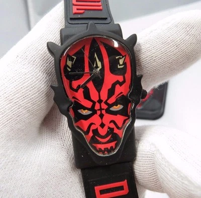 Reloj Star Wars Episodio 1, Cabeza de Darth Maul, 3D "Ultra Raro" Hombre/Niño Nuevo en Caja R16-08 Foto 1 de 4