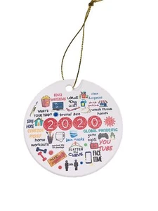 2020 Christmas Ceramic Tree Ornament A Year To Remember/Forgot/Covid 19. - Picture 1 of 4