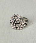 Pandora CHERRY BLOSSOM BOUQUET Ring Signed ALE 925 Silver Enamel/Pearl Size 5