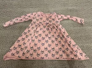 Vestido EGG By Susan Lazar Rosa Zorros Niñas Manga Larga Talla 3T - Imagen 1 de 5