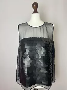 Stella McCartney Black Sequined Silk Top Authentic - Picture 1 of 11
