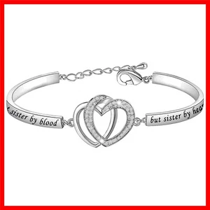 Elegant Sister in Law Bracelet with Engraved Heart Charm - Friendship Gift - Picture 1 of 11