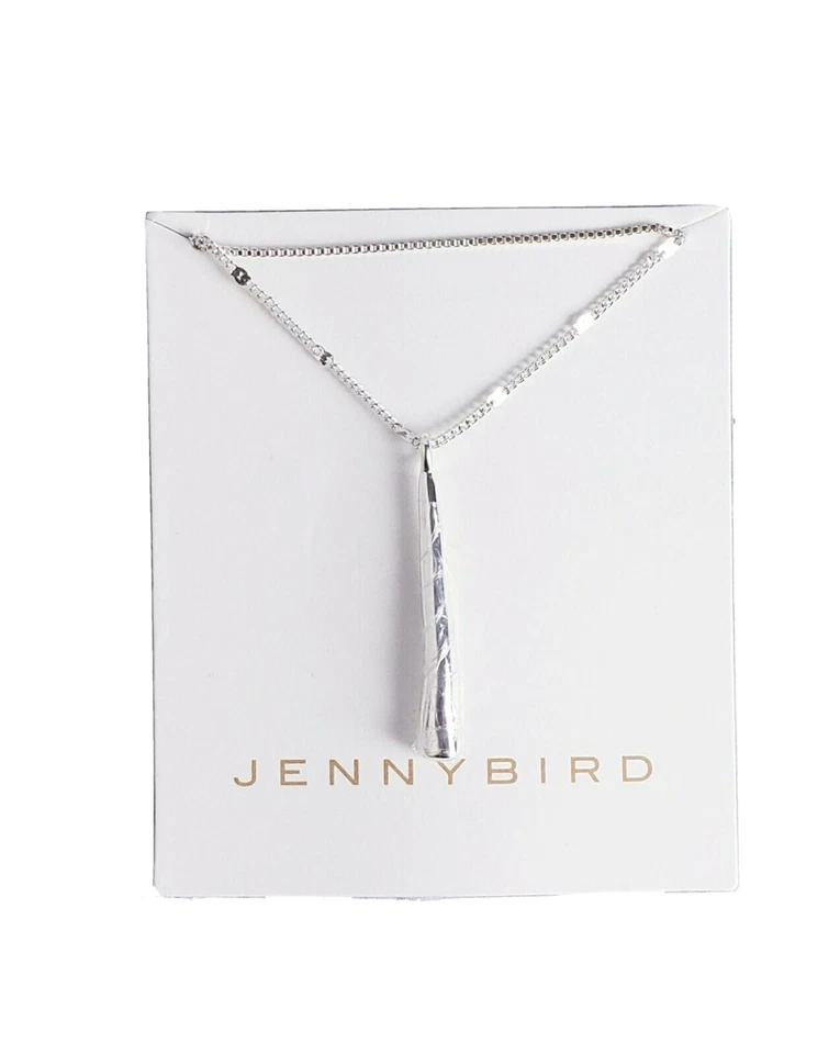 Jenny Bird Leana Pendant Double Chain Necklace Silvertone