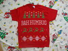 Christmas BAH HUMBUG ugly Christmas sweater red T - Shirt L 