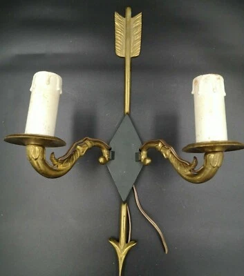 French Bronze Wall Sconce Sconce Arrow Empire Style - Image 1 of 4