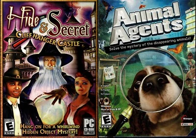 Animal Agents & Hide & Secret Cliffhanger Castle Pc New XP Hidden Object Secrets - Image 1 of 2