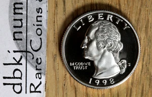 1998 S Clad Washington Quarter 25¢ - Choice to Gem Proof - Picture 1 of 3
