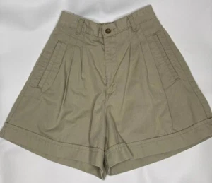 Vintage White Stag Womens Shorts High Waist Mom 100% Cotton Khaki Tan Size 5/6 - Picture 1 of 9