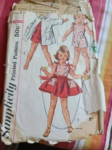 1957 Semplicità 2129 tg. Modello da cucire bambina 6 (2 - 6) - Foto 1 di 3