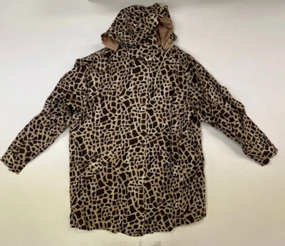 Dennis Basso Silk Giraffe Print Hooded Jacket Lightweight | Size XL - Image 1 of 4