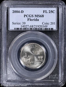2004-D 25C Florida State Quarter PCGS MS 68 | Uncirculated UNC BU - Picture 1 of 4