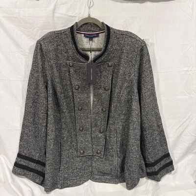 NUEVO CON ETIQUETAS Tommy Hilfiger Mujer’s Gris Militar Frente Abierto Chaqueta/Suéter Talla 3XL Foto 1 de 4