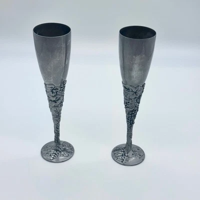 Vintage Godinger Silver Plate Champagne Flutes - Set of 2 - Image 1 of 4