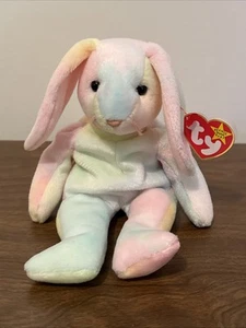 Ty Beanie Babies Hippie Tie Tye Dye Bunny 1999 Plush Toy New Original Tag 8" - Picture 1 of 7