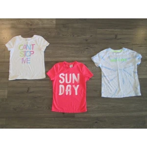 Girls T-Shirts Short Sleeve Bundle of 3 Kids Size 8 Athletic Old Navy Neon Tops - Picture 1 of 10