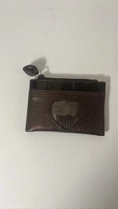 Brighton Münzkartenetui Metallic braun genarbtes Leder Herz Reißverschluss - Bild 1 von 5