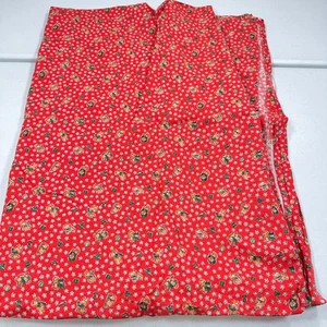 Vintage Stoff Urlaub Weihnachtskranz rot Eichhörnchen Hase Maus 42x222 6 Yards - Bild 1 von 8