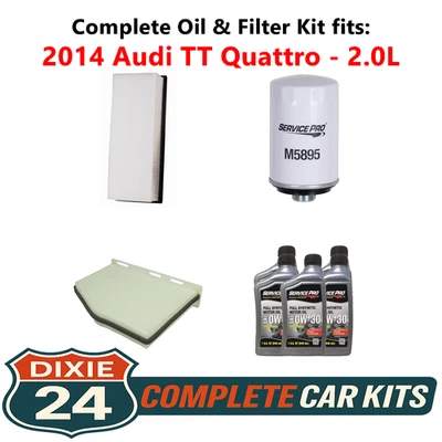 2014 Audi TT Quattro 2.0L Complete Oil, Air & Cabin Filter Kit (0W-30) Foto 1 de 4