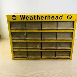 Organizador de gabinete contenedor vintage WEATHERHEAD 16 cajones metal pequeñas piezas hecho en EE. UU. - Imagen 1 de 7