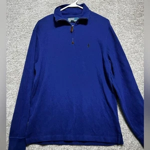 Polo Ralph Lauren 1/4 Zip Pullover Herren Small Blau Langarm Freizeit Preppy - Bild 1 von 7