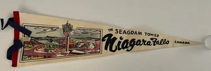 Vintage 50er Jahre Niagra Falls Seagram Tower Wimpel sauber 22 Zoll - Bild 1 von 2
