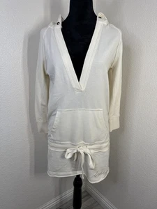 Y2K Abercrombie & Fitch Womens V-Neck Tunic Hoodie L Cotton/Polyester Blend Made - Picture 1 of 11